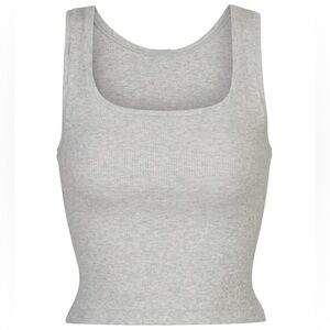 SKIMS Light Heather Grey Cotton Rib Tank XS